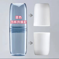Portable Travel Toothbrush Holder and Mouthwash Cup Set for Couples, 2-in-1 Wash Kit with Toothpaste Storage