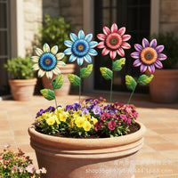 Outdoor Garden Metal Sunflower Stake Decor for Yard and Patio