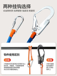 Full Body Safety Harness for Electricians and Construction Workers, Fall Protection with Lanyard for High-Altitude Operations and Rock Climbing