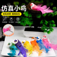Artificial Feathered Bird Ornaments for Garden & Home Decor