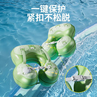 Inflatable PVC Baby Swim Ring with Press-Type Inflation, Thickened Underarm Float for Infants