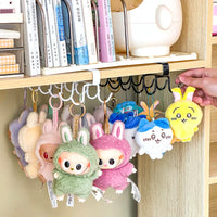 Wall-Mounted Keychain Display Rack with Hooks for Dorm Room Organization