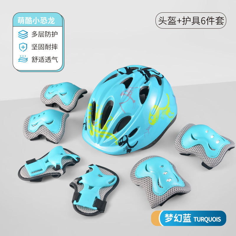 Kids' Protective Gear Set with Helmet, Knee, and Elbow Pads for Cycling, Skating, and Scooter Sports
