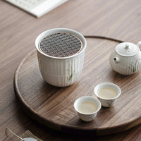 Hand-Painted Jianshui Ceramic Tea Wash Bowl with Lid for Gongfu Tea Ceremony
