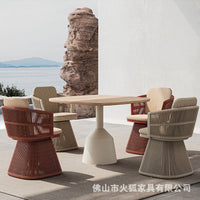 Outdoor Rattan Woven Patio Dining Set with Swivel Chairs for Garden Balcony