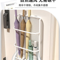 Wall-Mounted Umbrella Stand with Cartoon Cat Ear Design for Home Entryway