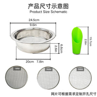 Garden Soil Sieve with Detachable Stainless Steel Mesh for Composting and Sand Filtering