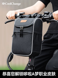 Waterproof Reflective Front Handlebar Bag for Electric Scooter & Bicycle - Foldable Storage for Charger & Essentials