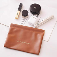 Self-Closing Portable Pouch for Cosmetics, Glasses, and Small Items