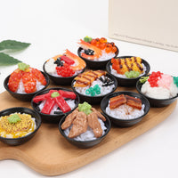 Miniature Japanese Food Bowl Keychain - Realistic PVC Simulation Rice Dishes