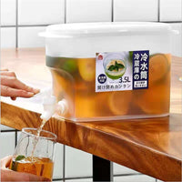 3.5L Refrigerator Cold Water Pitcher with Faucet, Large Capacity Juice Dispenser for Summer Drinks