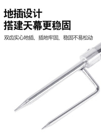Outdoor Stainless Steel Telescopic Awning Pole Tent Canopy Support Rod with Ground Insert and Lightning Cap