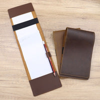 Genuine Leather Golf Scorecard Holder Crazy Horse Cowhide Score Book for Outdoor Sports