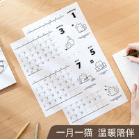 2026 Cat-Themed Desk Calendar with Stand for Office and Students