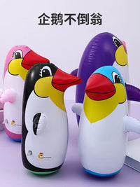 Inflatable Penguin Tumbler Toy for Kids, Punching Bag Stress Relief Play
