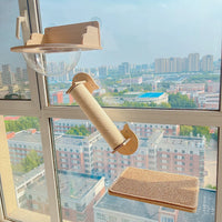Window Suction Cup Cat Hammock Space Capsule Solid Wood Cat Climbing Frame Glass Window Bay Window No-Drill Wall-Mounted Cat Perch
