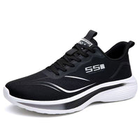 Men's Summer Ice Silk Mesh Breathable Running Shoes Lightweight Shock-Absorbing EVA Lace-Up Sneakers