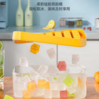 Press-Type Ice Cube Mold with Lid, Food-Grade Ice Tray for Homemade Ice Cubes, Refrigerator Freezer