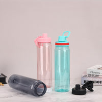 Large Capacity Flip-Top Outdoor Sports Water Bottle with Handle, Portable Single-Layer Plastic Space Kettle for Hiking