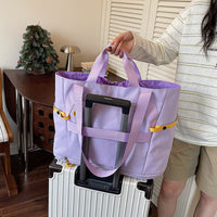 Expandable Travel Duffel Bag with Wet/Dry Compartment, Large Capacity Shoulder Tote