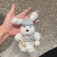 Korean Plush Bear Keychain Backpack Charm