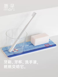 Deerzao Diatomaceous Earth Absorbent Mat Quick Dry Bathroom Countertop Drain Pad
