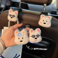 Cute Westie Dog Car Seat Headrest Hooks for Purses, Bags & Groceries - Front & Back Seat Organizer Clips