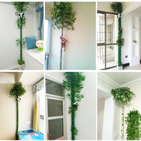 Artificial Birch Tree Bark Pipe Cover with Greenery for Home Decor
