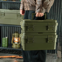 Portable Multi-layer Storage Box with Handle for Tools, Camping, and Car Organization