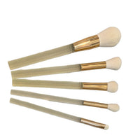 LOOTESI 5-Piece Diamond Pattern Makeup Brush Set with Storage Barrel, Soft Bristle Portable Cosmetic Tools for Powder, Blush, Eyeshadow