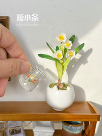 Dollhouse Miniature Flower Pots and Vases for Blythe Dolls, Gardening Props