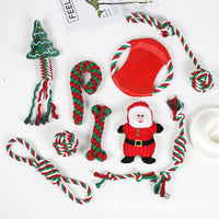 Christmas Pet Dog Chew Rope Toy Set for Teeth Cleaning and Training