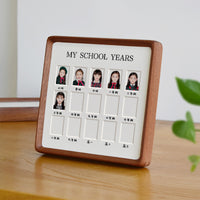 Growth Photo Frame for Kids, Commemorative Solid Wood 2-Inch ID Photo Storage for Students and Babies