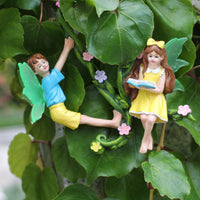 Creative Luminous Fairy Garden Statues Resin Ornaments for Outdoor Landscape Decor