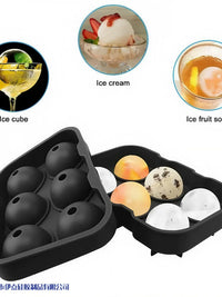 Silicone 6-Sphere Ice Cube Mold for Whiskey and Beverages