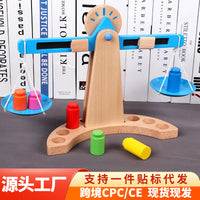 Montessori Wooden Balance Scale for Kids Early Education Math Learning Toy