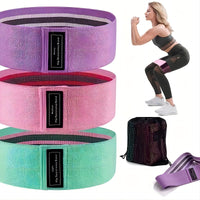 Cotton Resistance Bands for Squats and Glute Training, Non-Slip Exercise Loops for Legs and Butt