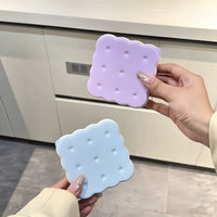 Creative 9-Grid Silicone Ice Cube Tray with Lid, Food-Grade Stackable Ice Box for Home Use, Biscuit Shape Ice Mold