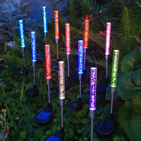 LED Solar Color-Changing Crystal Reed Garden Stake Lights for Outdoor Landscape Decoration