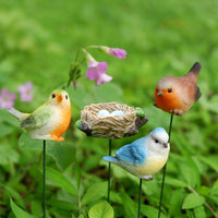 Resin Bird Garden Stakes for Potted Plants and Micro Landscapes