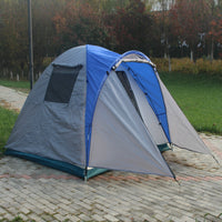 Foldable Double-Layer Camping Tent with Tunnel Sunshade for Hiking and Outdoor Activities, Lightweight and Waterproof