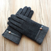Men's Winter Wool Double-Layer Fleece Lined Touchscreen Gloves for Business & Outdoor