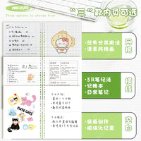 A5 Loose-Leaf Notebook Set with Cute Cat & Clover Designs, Aesthetic Journal for Students, Lined Pages