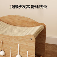 Cat Scratching Board with Sisal Ball Toy and Double-Layer Cat House