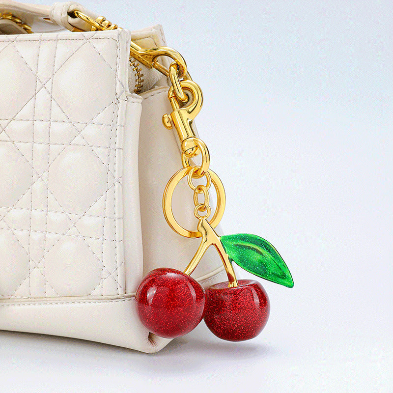 Cherry Keychain Pendant Car Bag Charm Creative Decoration