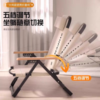 Folding Recliner Chair with Adjustable Backrest and Armrests for Outdoor and Indoor Use