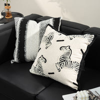 Luxury Zebra Print Throw Pillow Cover / Pillow with Insert for Sofa & Bay Window