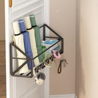 Wall-Mounted Umbrella Holder with Double-Layer Storage for Home Entryway