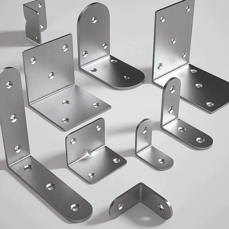 Stainless Steel 90-Degree Corner Brace L-Bracket for Furniture and Wood Reinforcement