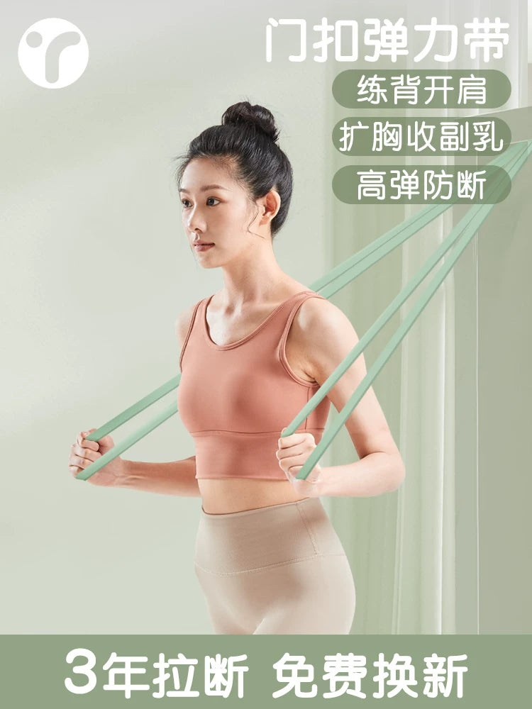 Resistance Band with Door Anchor for Home Fitness, Chest Expansion, Shoulder Opening, and Back Training